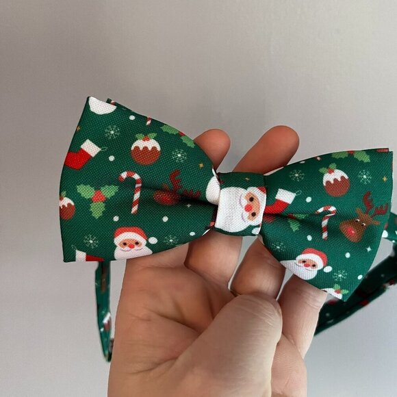 Bowtie For Men Christmas Santa Green Adjustable - Picture 2 of 4
